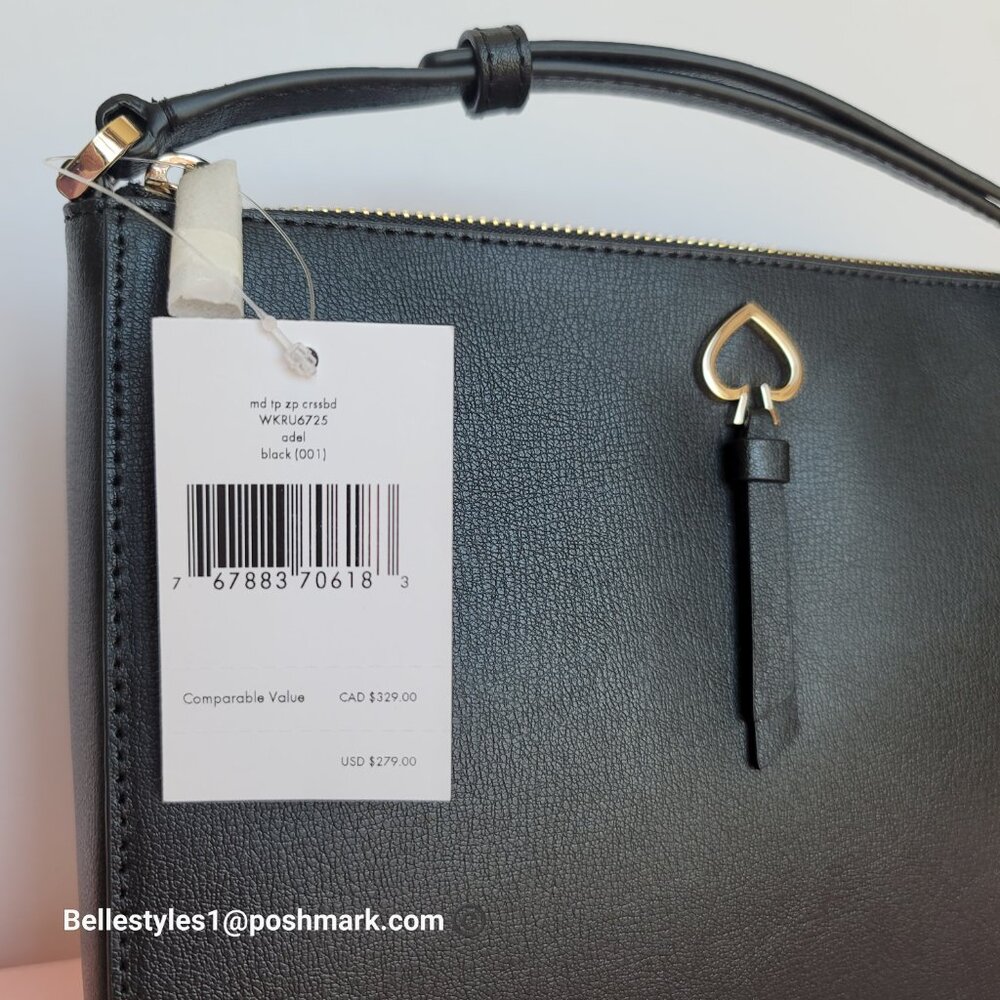 KATE SPADE Adel Small Top-zip Leather Crossbody Bag- Black Color ⭐🎈 - Picture 15 of 16